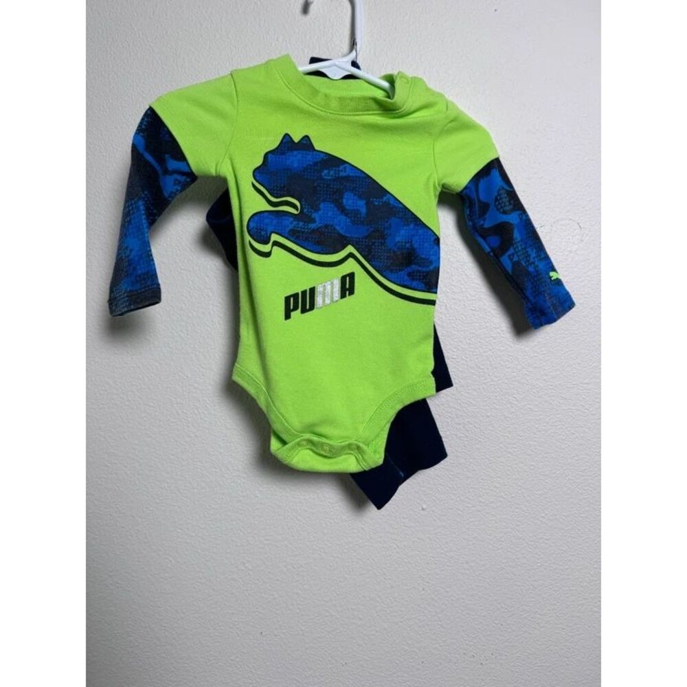 Puma Green & Navy Long sleeve 2-Piece Set Boys 3-6M